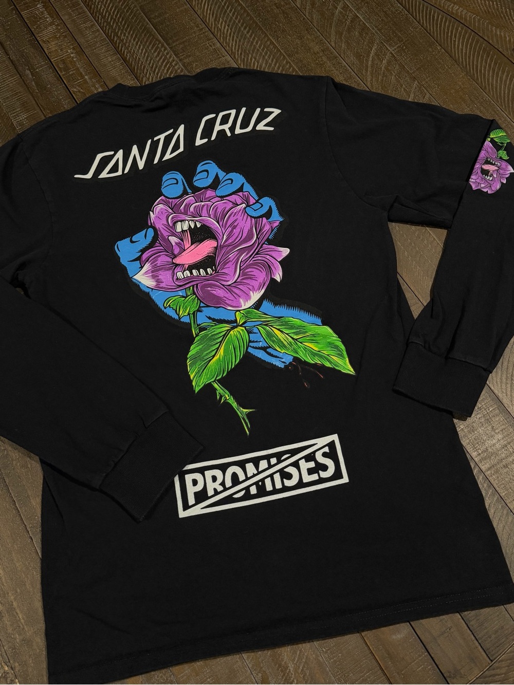 Broken Promises x Santa Cruz Screaming Rose Long Sleeve Shirt Black Small